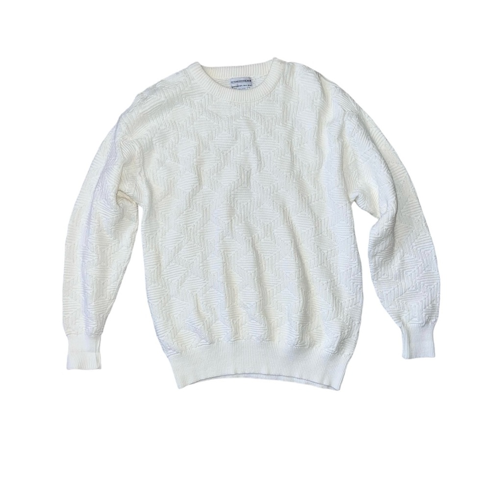 Peterborough Row Bloomingdale's Cream Textured Cotton Sweater Men’s Large